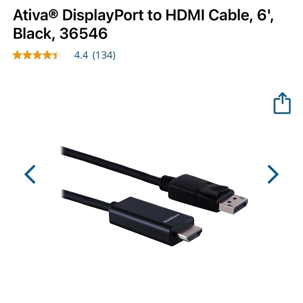*NIB* Ativa HDMI DisplayPort to HDMI Cable 6” - Picture 3 of 5